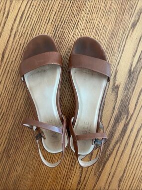 Brown Leather Platform Sandals